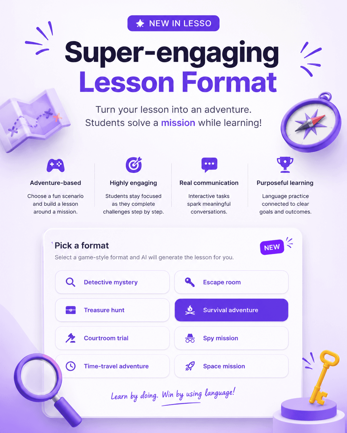 Super-engaging lesson formats: turn any topic into a detective mystery, escape room, or space mission