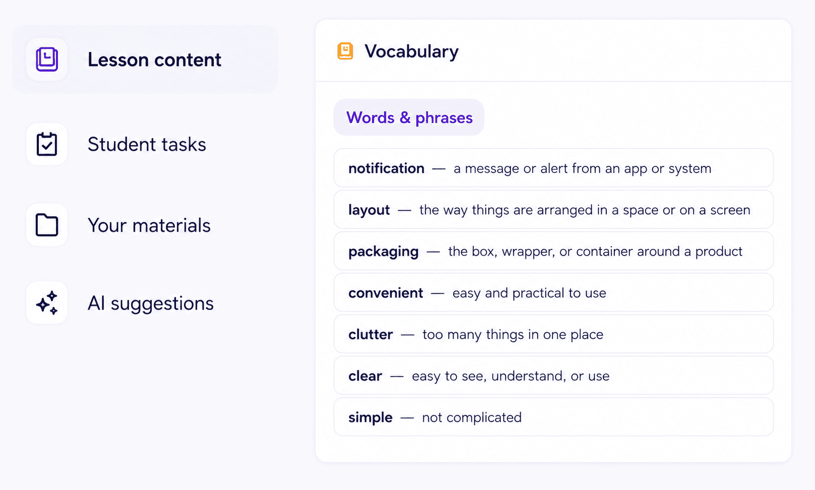 Detailed features