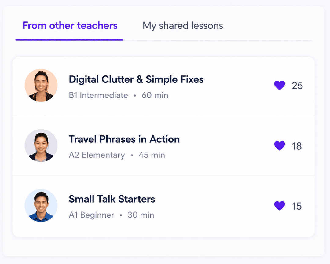 Share & browse lessons